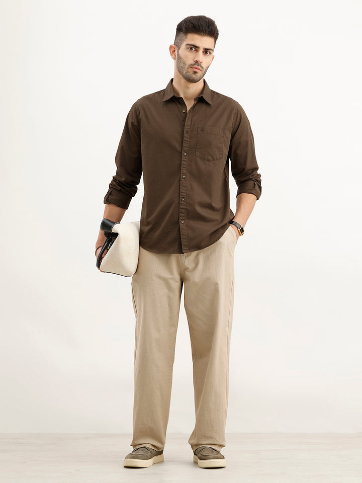 Solid Regular Fit Shirt | Olive