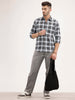 Regular Fit Checkered Shirt | Light Blue