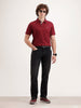 Slim Fit Solid Polo T-Shirt | Maroon