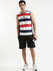 Striped Sleeveless Active T-Shirt