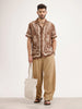 Resort Collar Slim Fit Printed Shirt | Brown