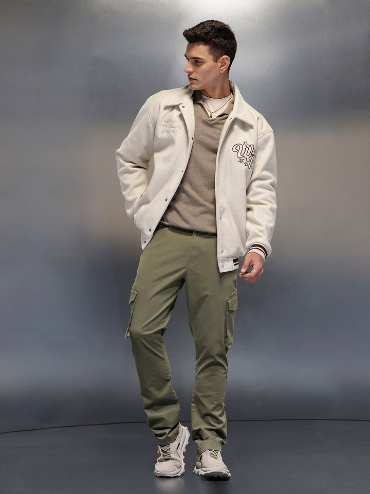 Men's straight fit trouser with cargo pockets | Olive