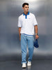 Men's Casual Oversized Fit Polo T-Shirt | White