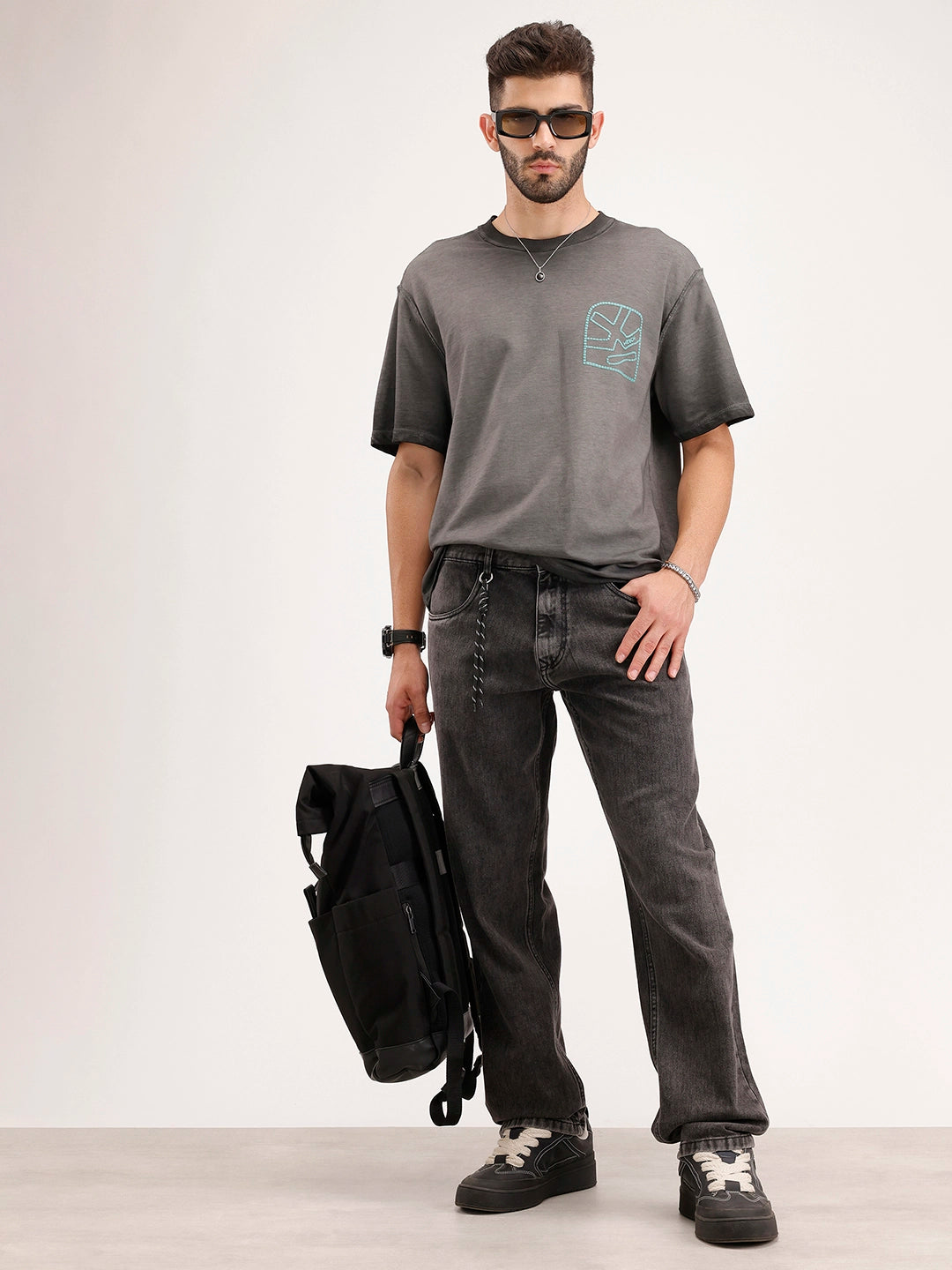 Anti Fit Light Faded Denim Jeans | Dark Grey