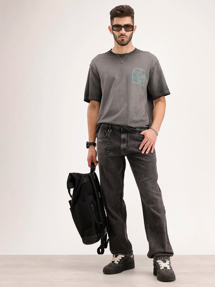 Anti Fit Light Faded Denim Jeans | Dark Grey