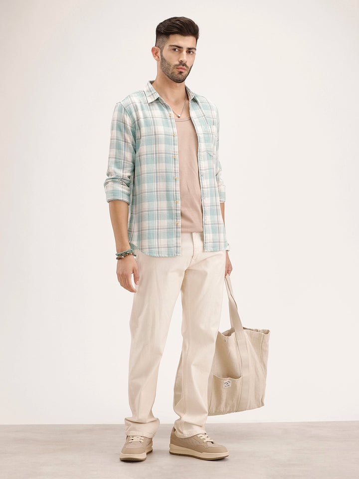 Regular Fit Checkered Shirt | Green