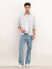 Classic Slim Fit Brushed Striped Shirt | Blue