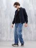 Wrogn Slim Fit Bomber Jacket | Black