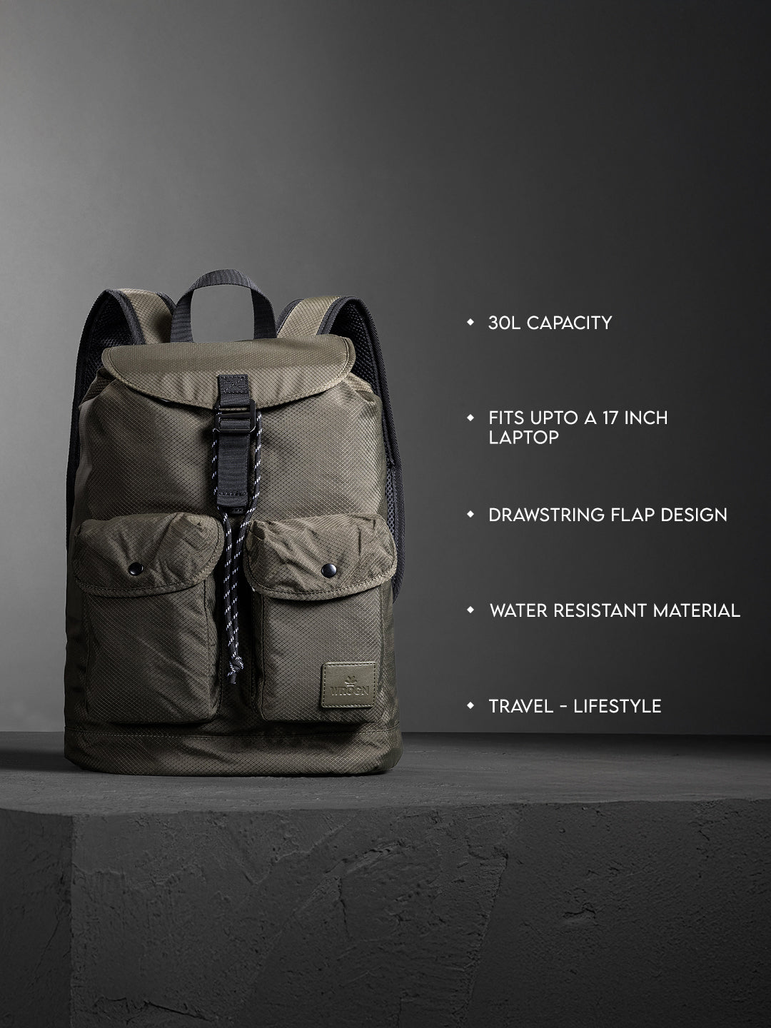 Drawstring Utility Backpack | Olive (30L)