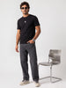 Regular Fit Placement Printed T-Shirt | Black