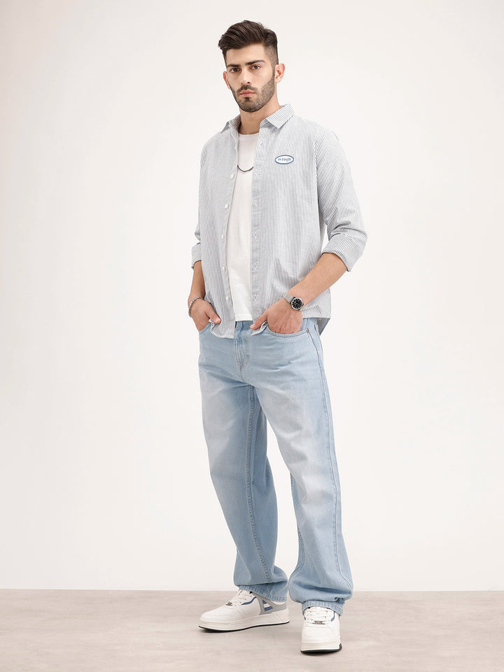 Faded Loose Fit Denim Jeans | Light Blue