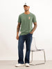 Slim Fit Placement Printed T-Shirt | Green
