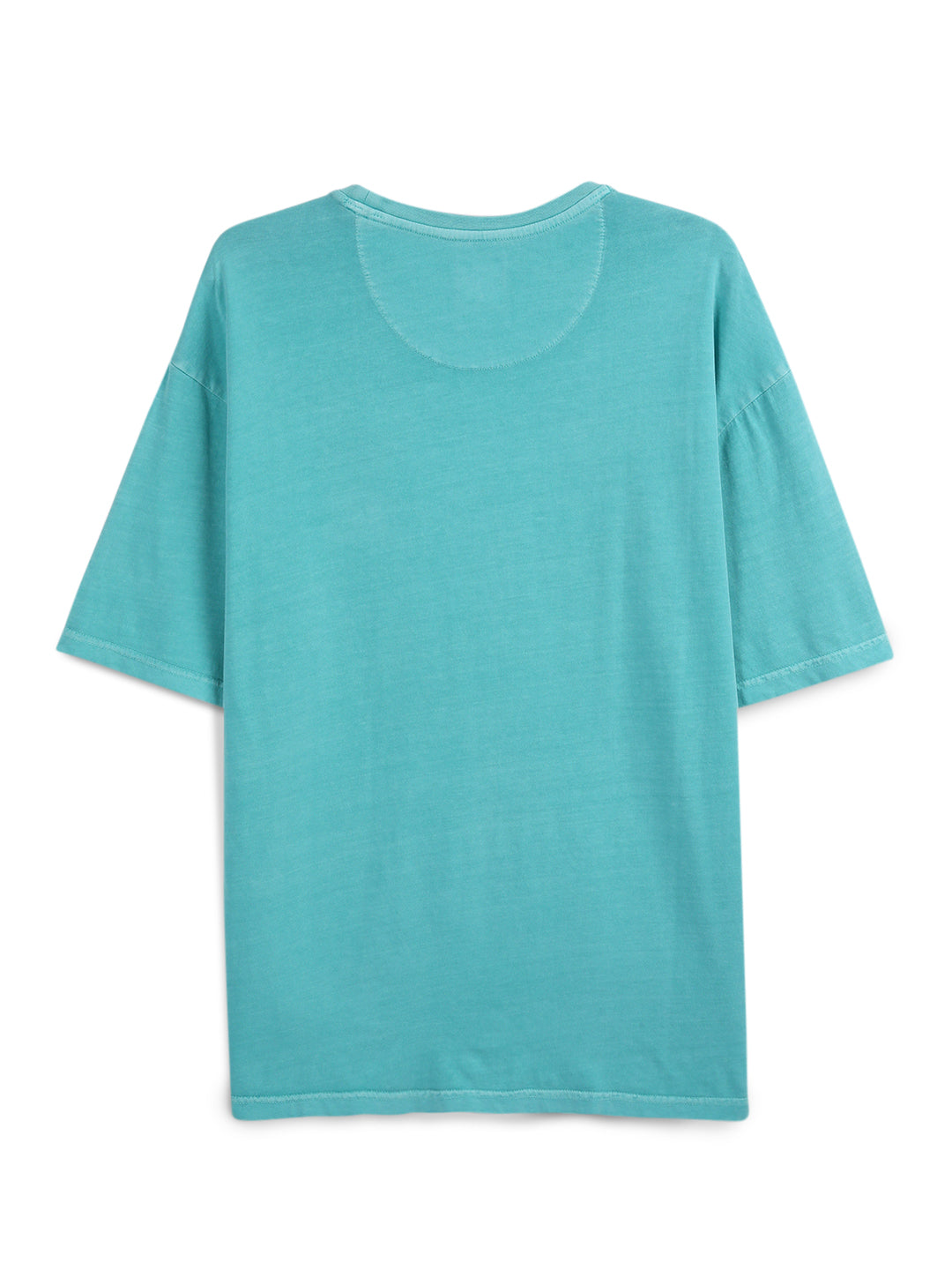 Aqua Crew Neck Patch T-Shirt