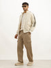Solid Loose Fit Cargo Trousers | Beige
