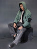 Men's casual jacket with contrast details, utility pocket and hoodie | Green