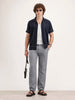 Anti Fit Linen Blend Trouser | Blue