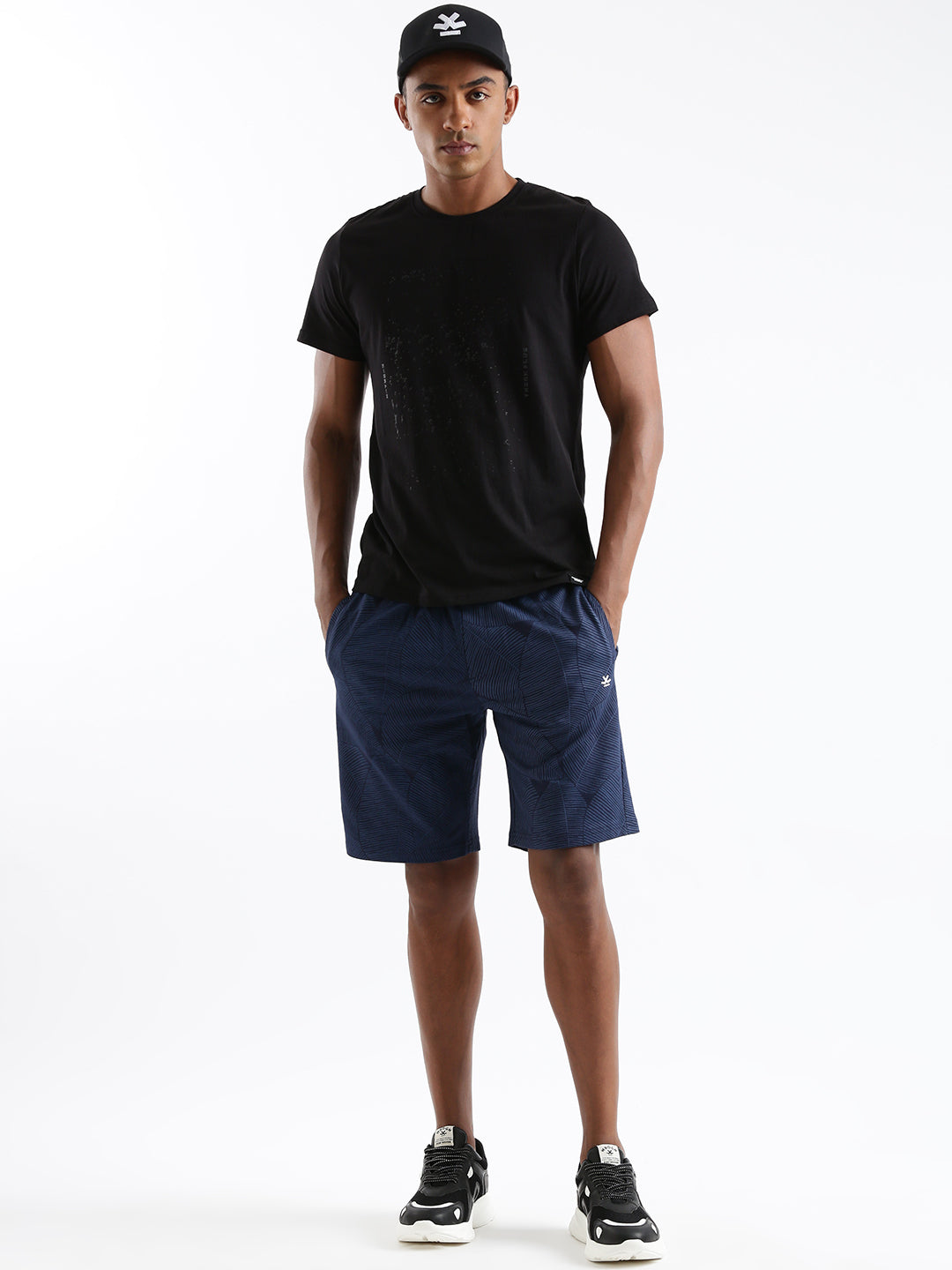AOP Leafy Lines Printed Shorts