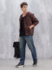 Men's Solid Zip-Up Hoodie Sweatshirt | Java