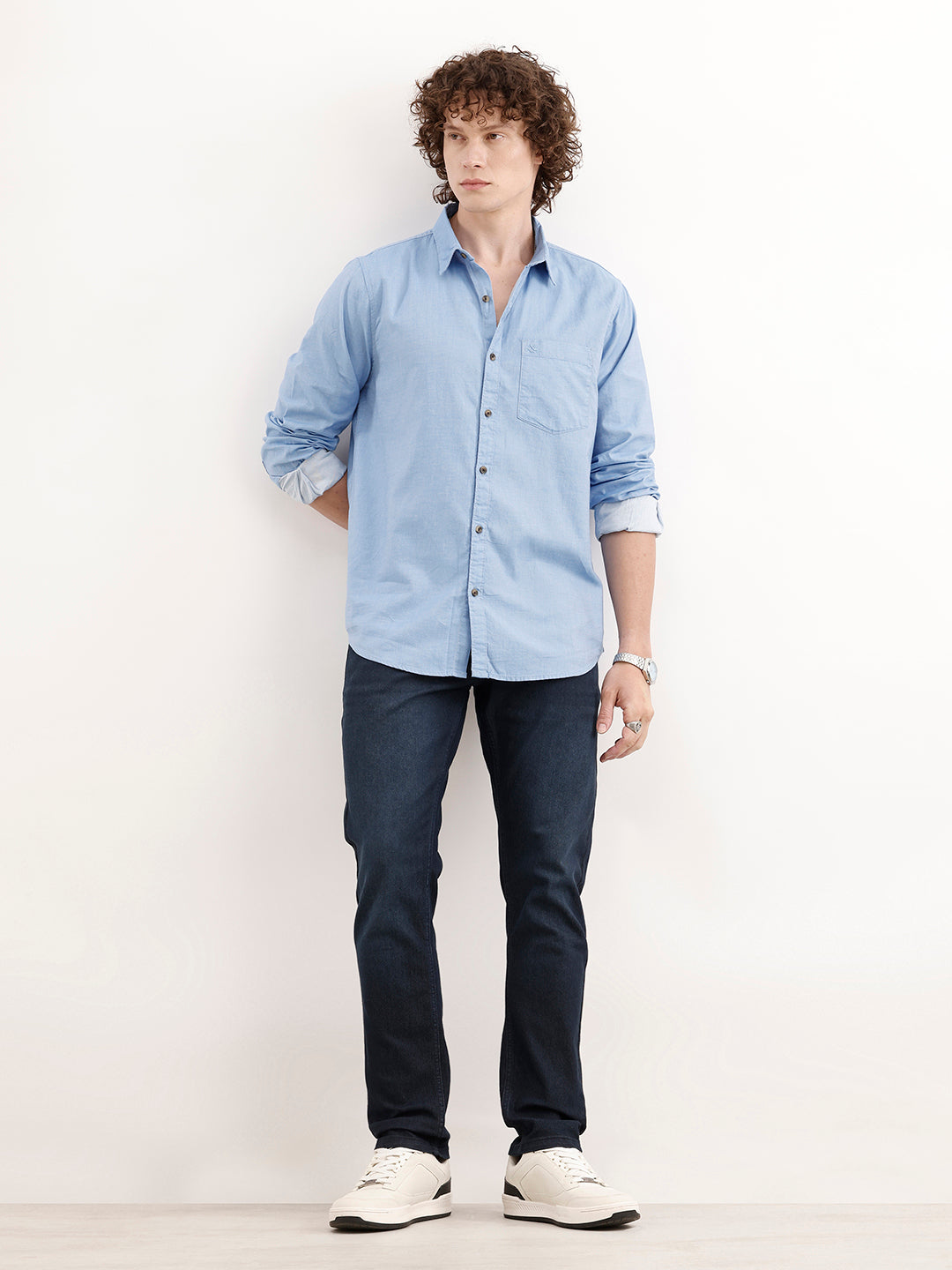 Solid Slim Fit Denim Jeans  | Dark Blue
