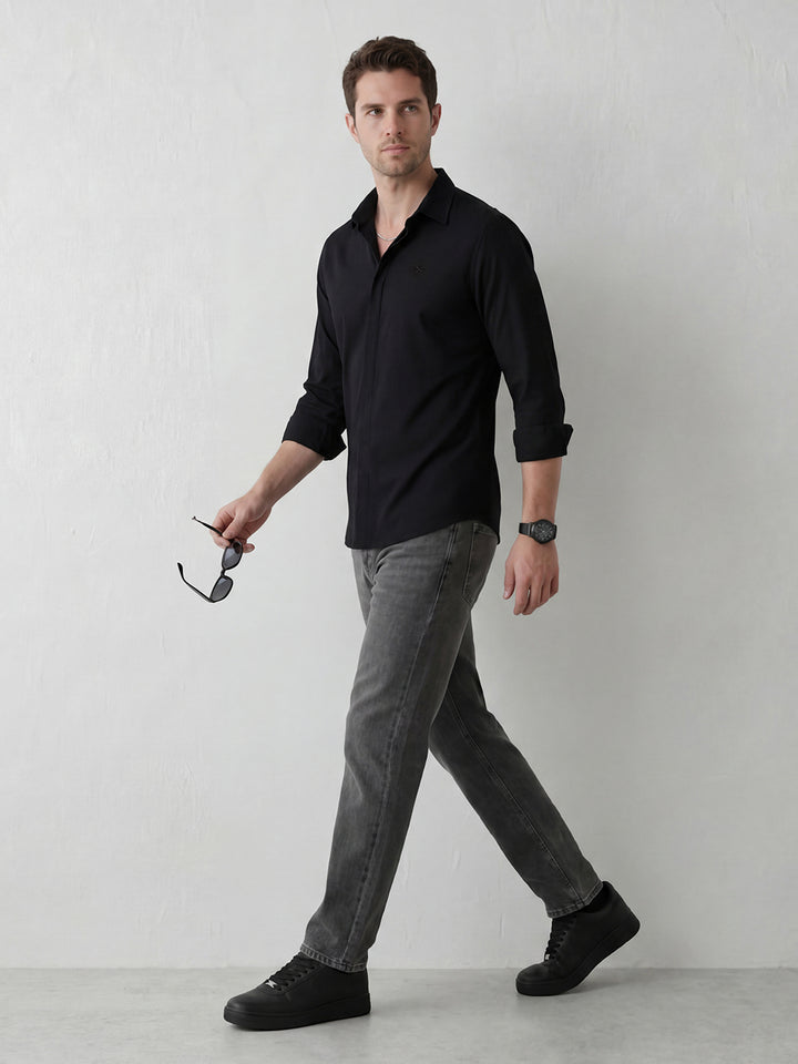 Smart Casual Shirt with Sleek Elevated Style | Black