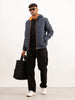 Solid Regular Fit Puffer Jacket | Navy Blue