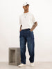 Faded Loose Fit Denim Cargo | Dark Blue