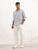 Classic Slim Fit Striped Shirt | Light Blue