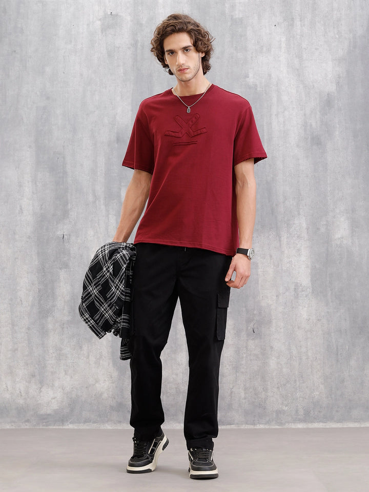 Straight Fit Cotton Stretch Cargo Trouser I Black