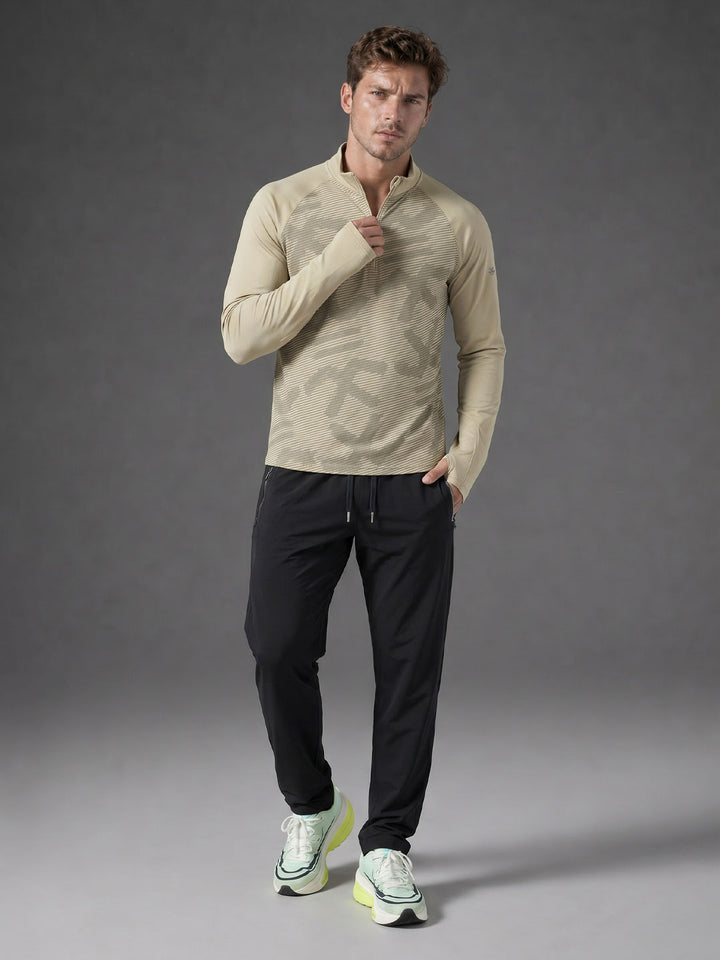 Quarter Zip Sweatshirt | Active |  Beige