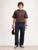 Loose Fit Cut & Sew Denim Jeans | Dark Blue