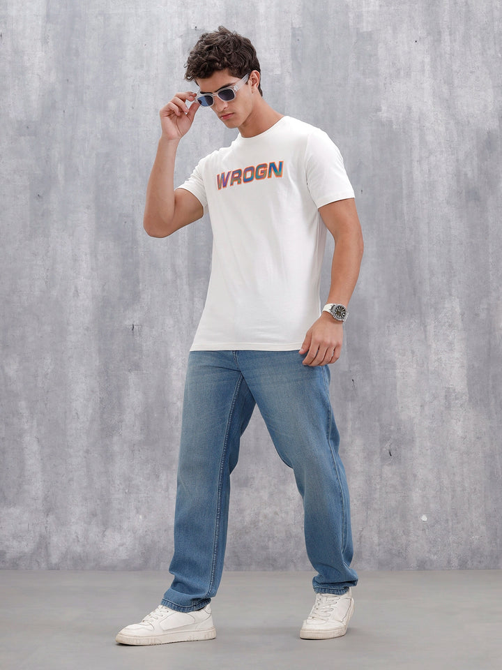 Slim Fit Iridescent Holographic T-Shirt | Off White