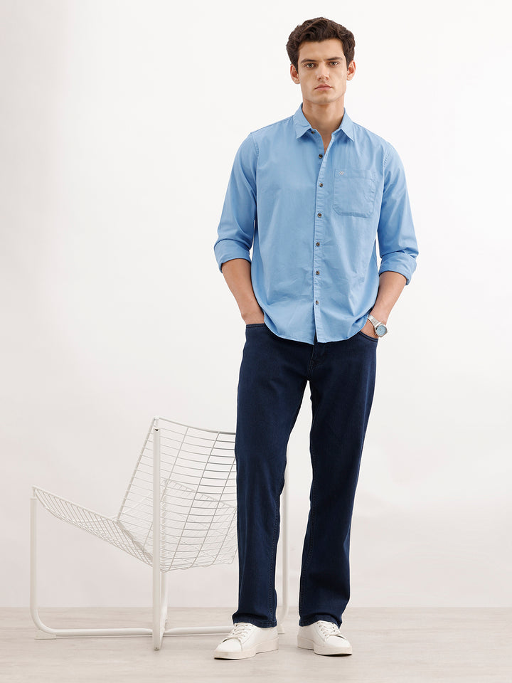 Relaxed Fit Solid Denim Jeans  | Dark Blue