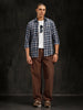 Checkered Full Sleeve Shirt  | Navy Blue