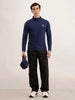 Slim Fit Full Sleeve Active T-Shirt | Navy Blue