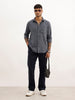 Solid Slim Fit Textured Shirt | Grey
