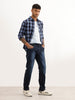 Straight Fit Faded Denim Jeans | Blue