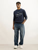 Regular Fit Placement Printed Sweatshirt | Blue