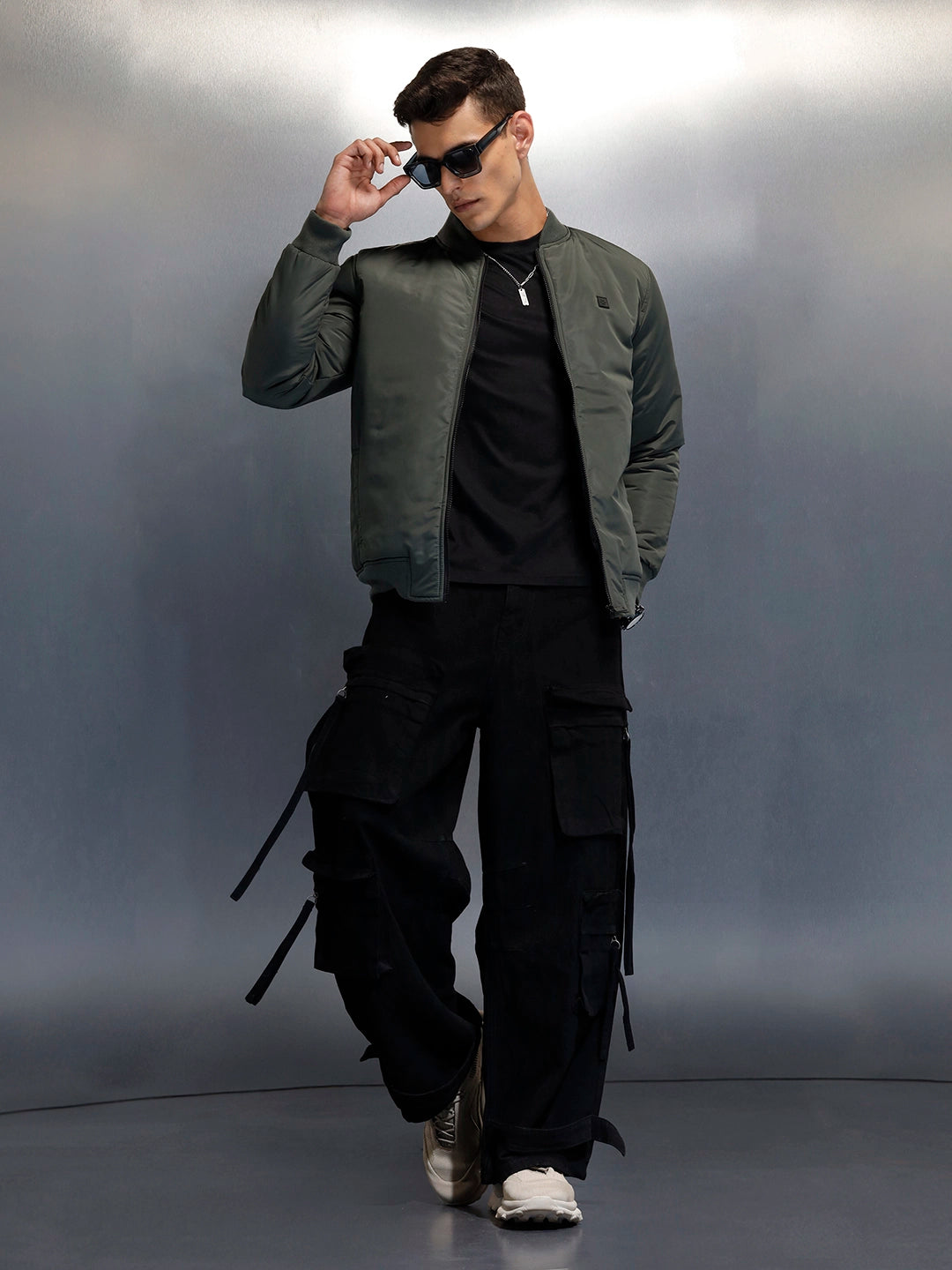 Men's causal regular fit bomber jacket | Olive