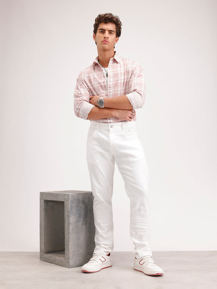 Solid Slim Fit Denim Jeans  | White