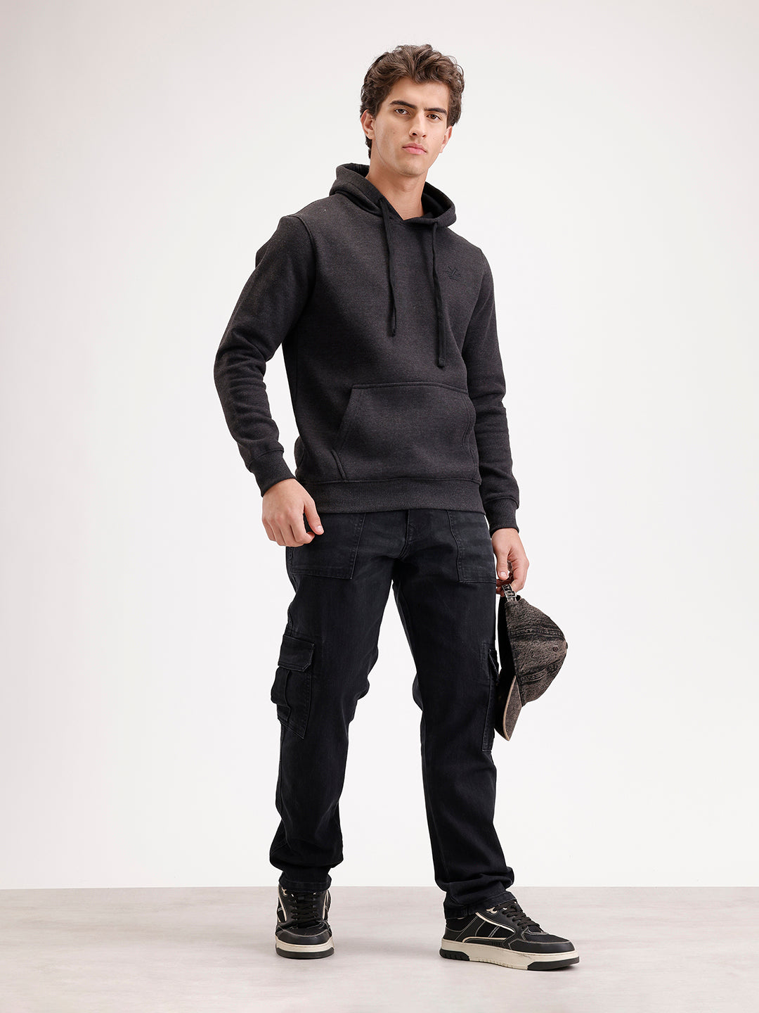 Solid Regular Fit Hoodie  | Grey