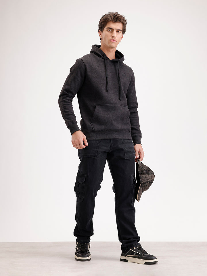 Solid Regular Fit Hoodie  | Grey