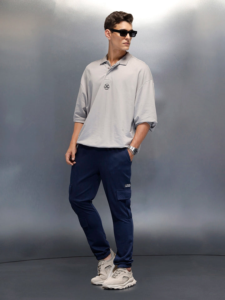 Men's casual straight fit knitted jogger | Navy Blue