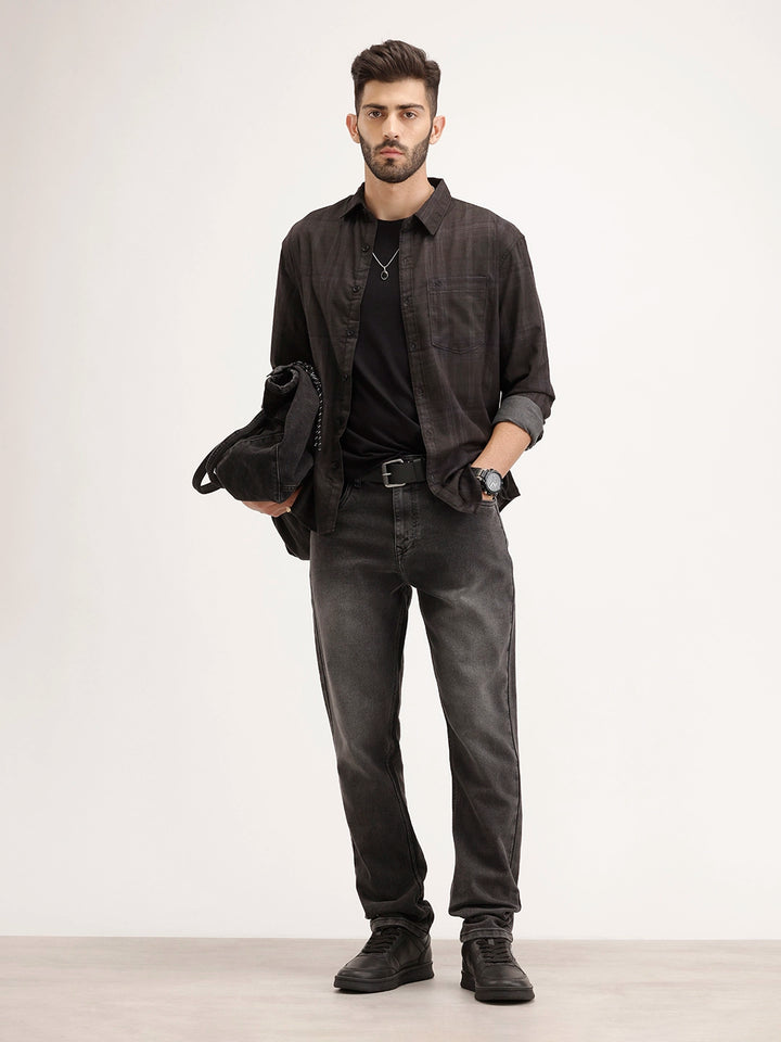 Faded Relaxed Fit Denim Jeans | Dark Grey