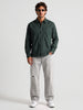 Solid Comfort Fit Double Pocket Shirt | Dark Green