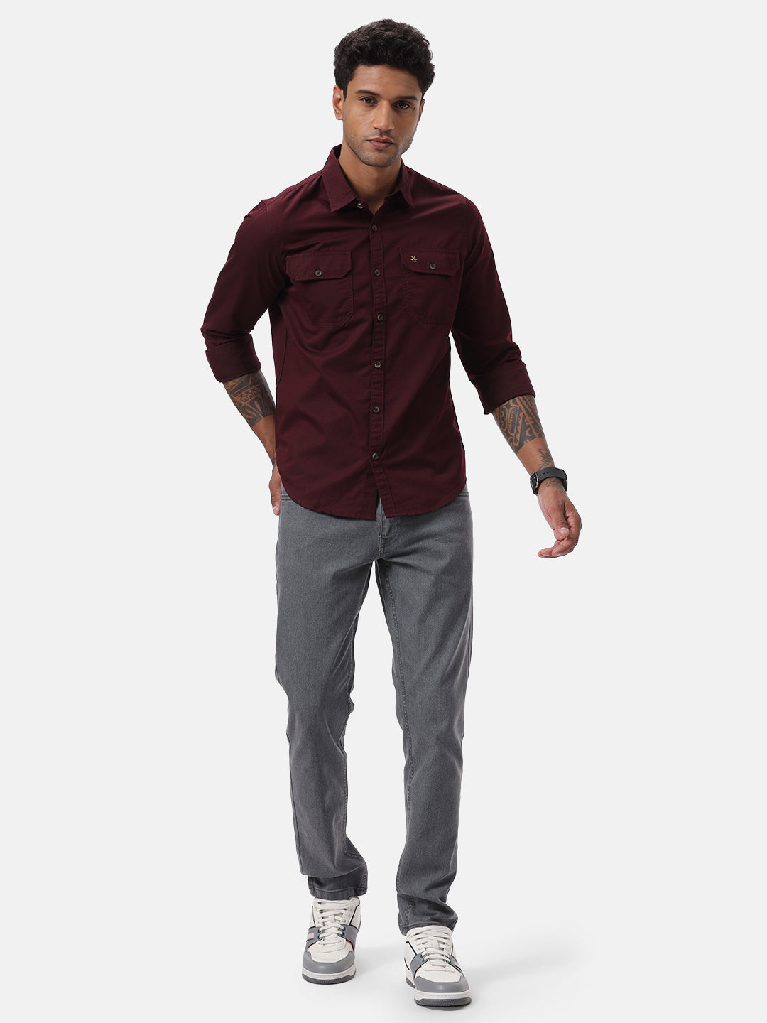 Basic Solid Maroon Shirt