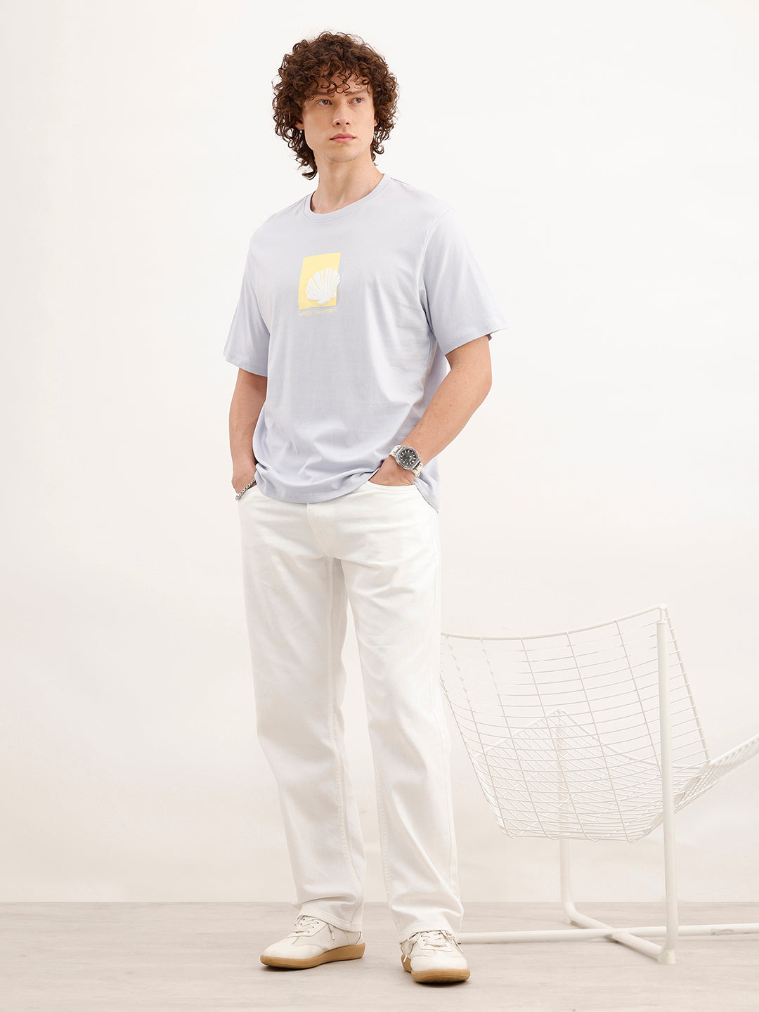 Comfort Fit Puffer Printed T-Shirt  | Blue