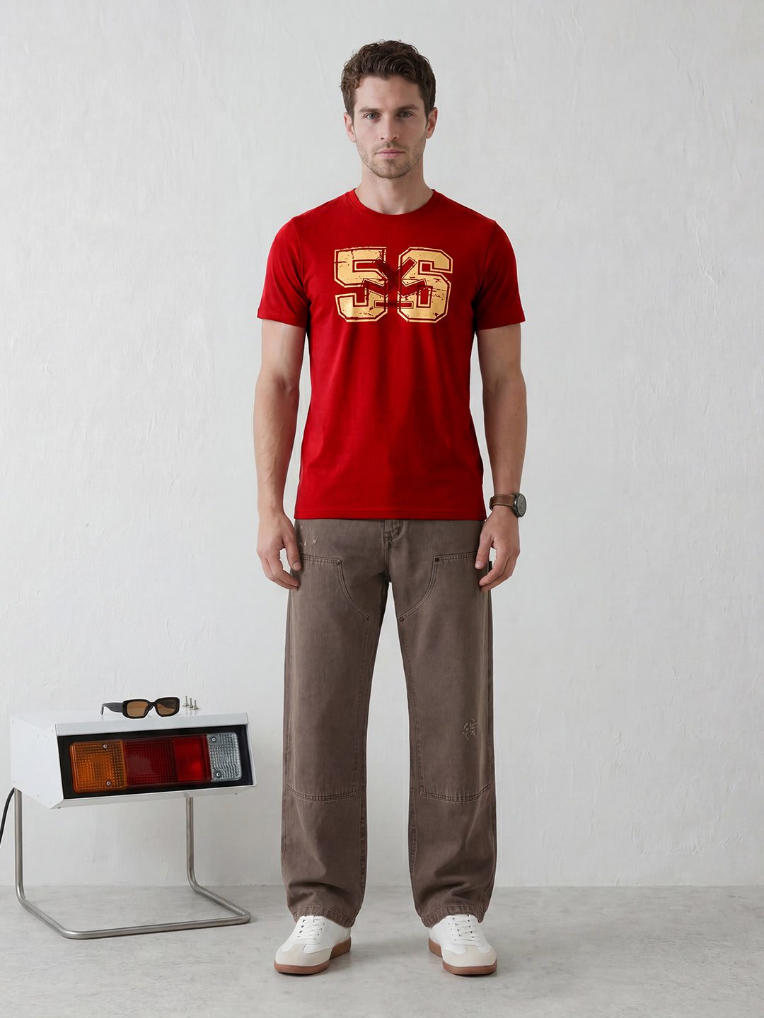 Vintage Varsity Style Graphic Tee | Red