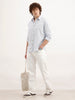 Slim Fit Striped Cotton Shirt  | Light Blue