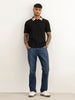 Classic Contrast Collar Polo T-Shirt | Black