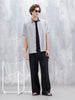 Men's Casual Short Sleeves Textured Shirt | Grey